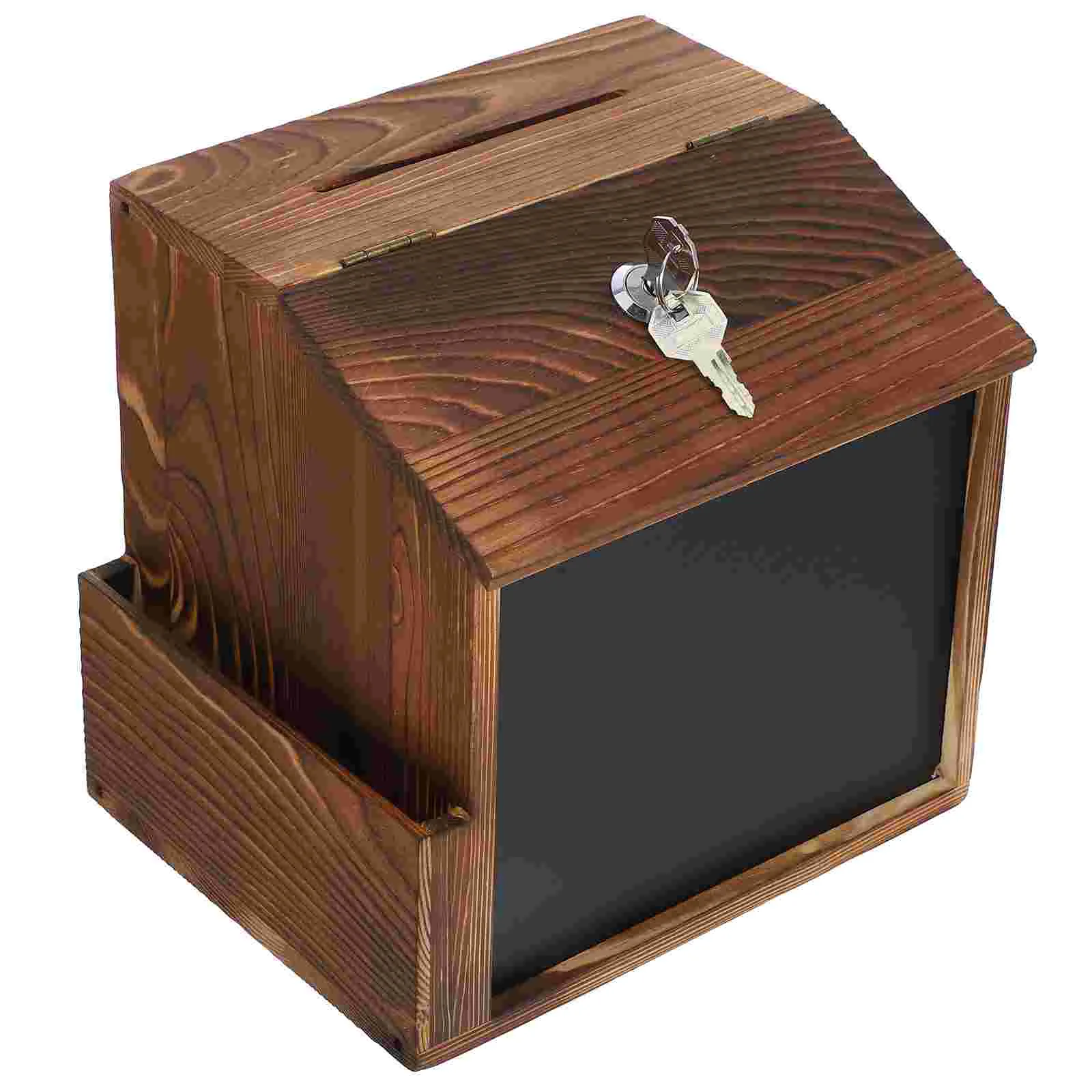 

Wall Mountable Wood Comment Box Donation Box with Slot Wood Suggestion Box with Lock Suggestion Cards Donation Box for Suggestio