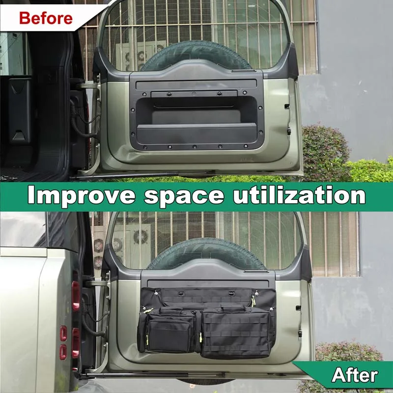 Bild 5: Auto Stamm Organisatoren Tasche Für Land Rover Defender 110 2020-2025 runk Lagerung Organizer Tasche Zubehör Innen Teile