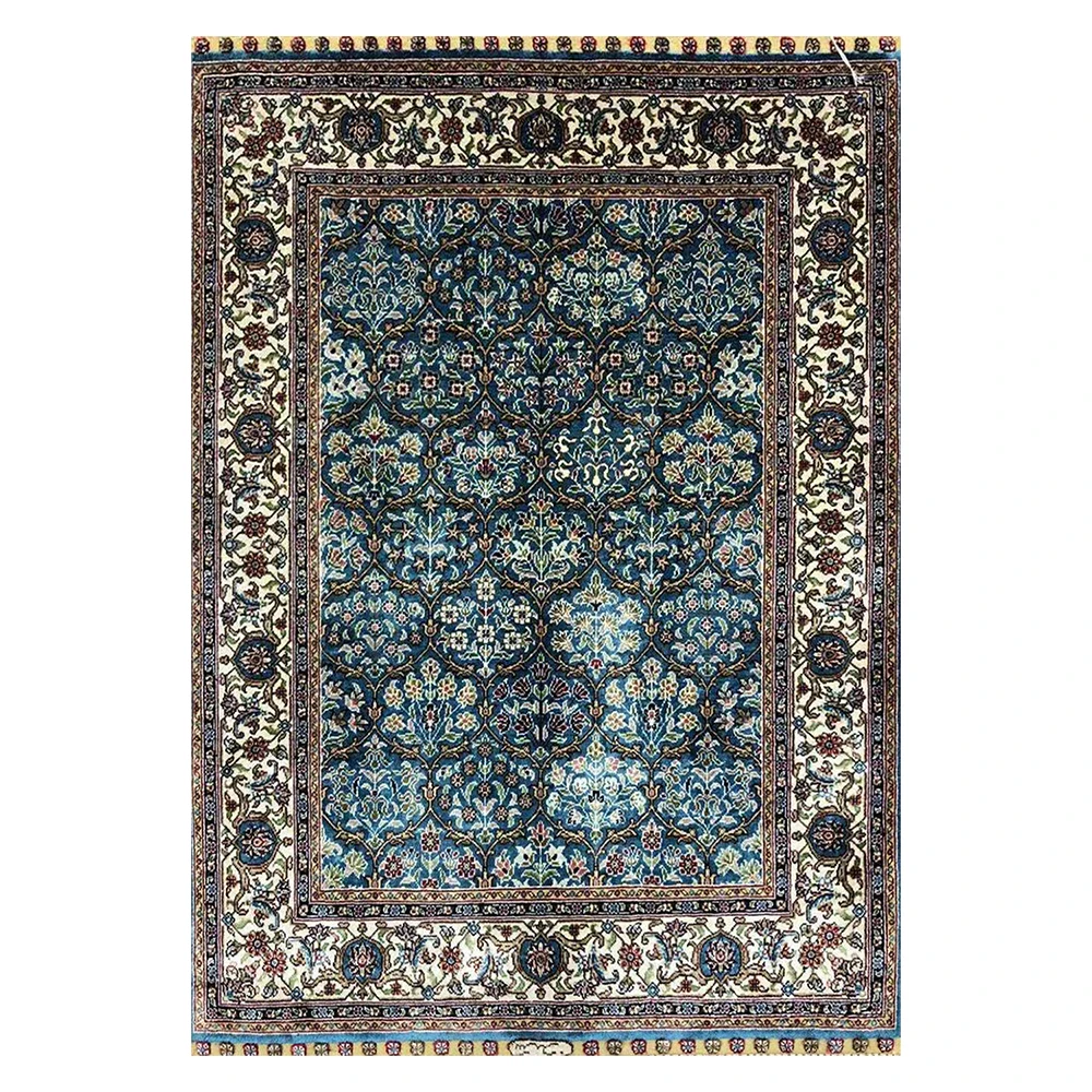 

Handknotted Silk Carpet Entrance Doormat Home Pray Rug Size 2.1'X2.8'