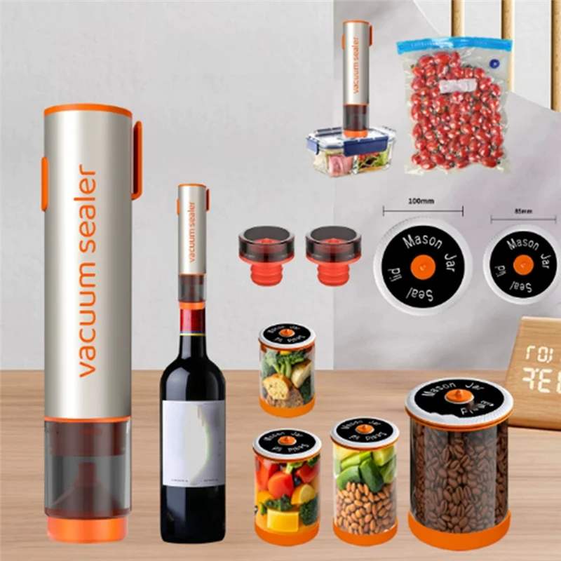 

ABLJ For Meat And Wine Compatible Advanced Suction Handheld Food Sealer With Mason Jar Silicone Lids