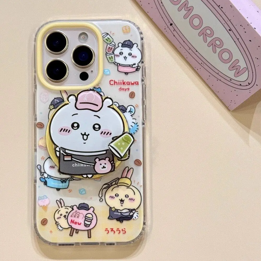 Casing HP Chiikawa Hachiware Usagi Momonga cocok untuk iPhone 17 16 15 14 13 12 11 pro max, pelindung menyeluruh, hadiah ulang tahun