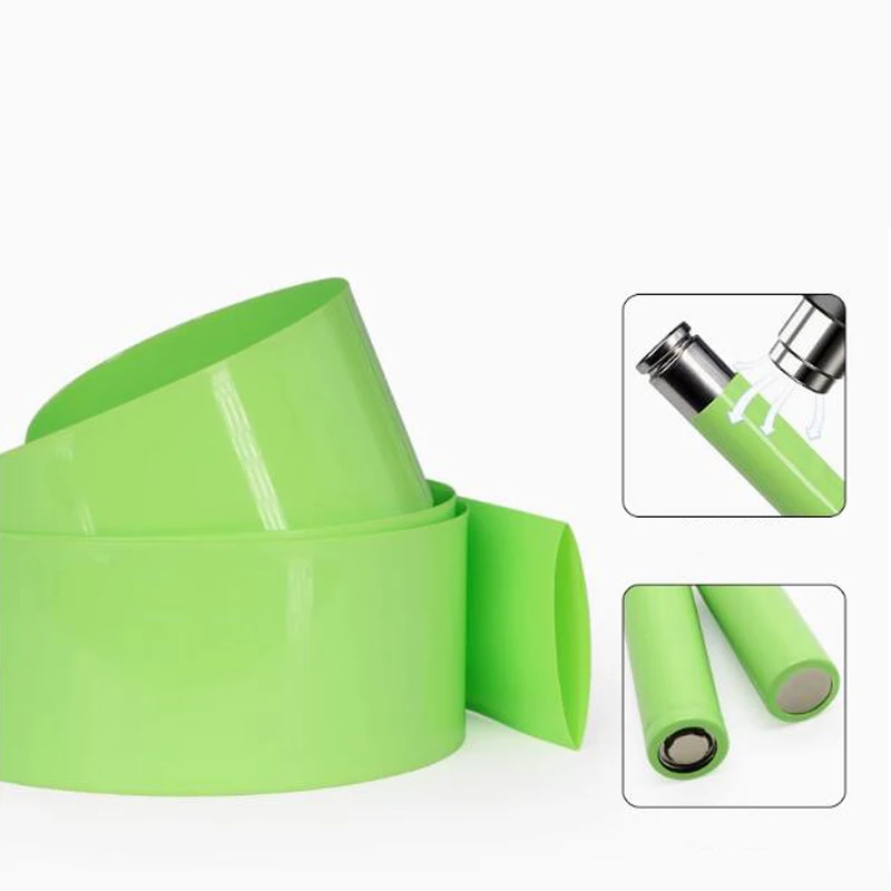 Manga termorretrátil de pvc verde fruta 18650 21700 32650 bateria manga embalagem isolamento película protetora filme retrátil