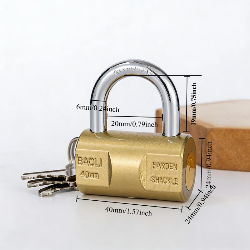 Padlock  Small Locks for Luggage Case Locker Home Improvement Hardware 30mm 40mm Include 3Keys gallery 5