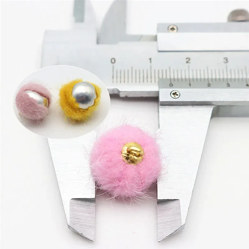 15mm Imitation Mink Fur Ball Pendant Earrings Necklace Pendant Earrings Bag Accessories Manual DIY Parts 60pcs 240pcs