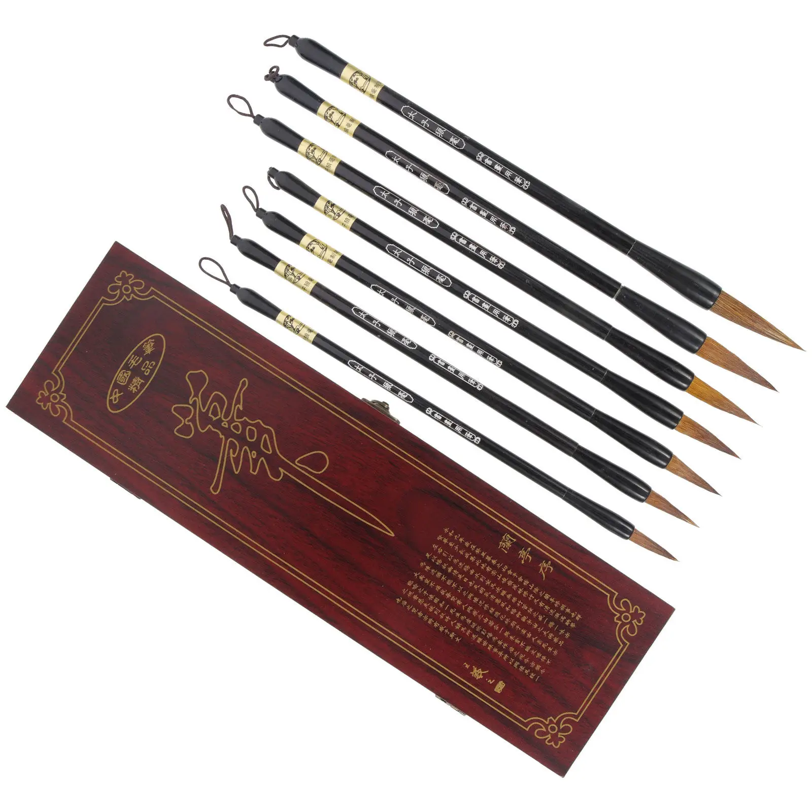 1Set Wolf Hair Calligraphy Brush Pen Set Sturdy Smooth Writing Non-Shedding for Beginners Advanced Learners Watercolor Painting