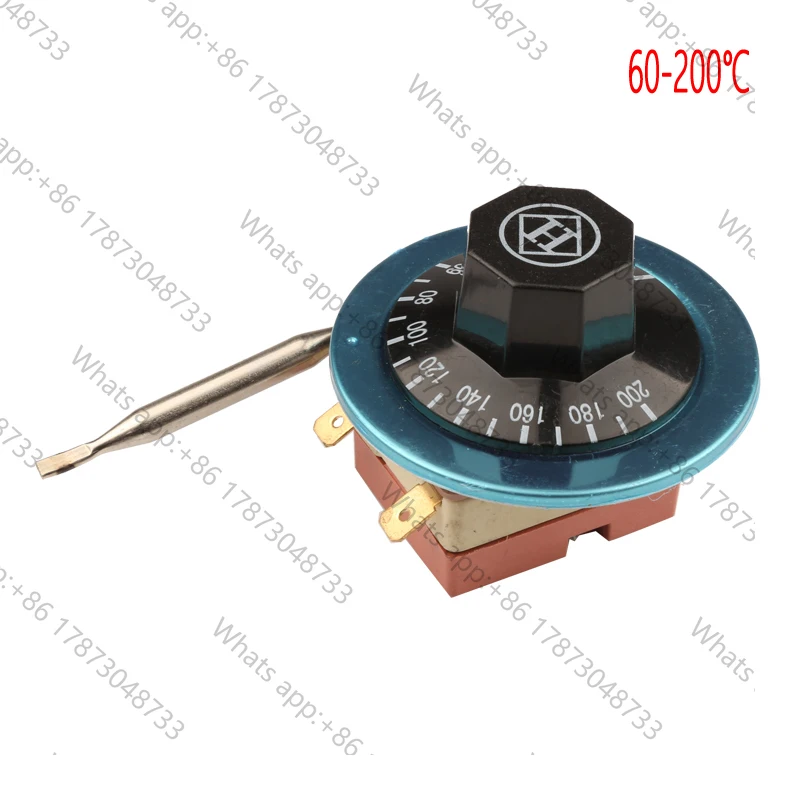 60-200 Celsius 2-pin Capillary Adjustable Temperature Control Switch - Dial Thermostat for Oven Heater Refrigerator