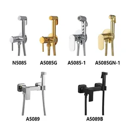 ULA Brass Bidet Faucet Sprayer Black Portable Toilet Bidet faucet Hot Cold Water Bathroom Mixer Shattaf Valve hygienic shower