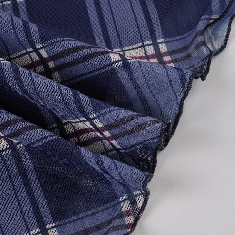 Women's Summer Skirt Short Skirt Plaid Mesh Low Waist Simple New Casual Design Fashion Advanced Soft Niche Versatile Skinny