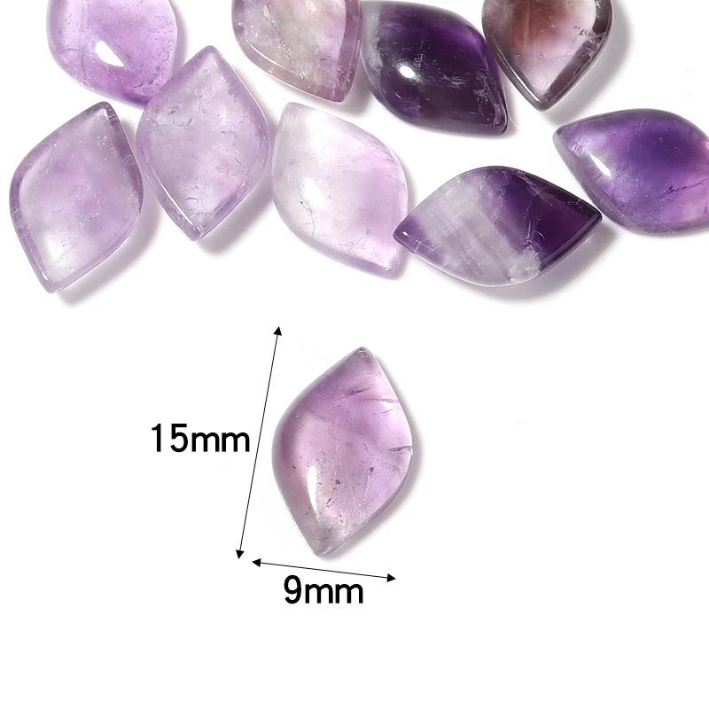 5pcs Natrual Stone Amethyst Cabochon Rhombic Flatback 9X15mm For DIY Jewelry Making Pendant/Earrings  Accessories