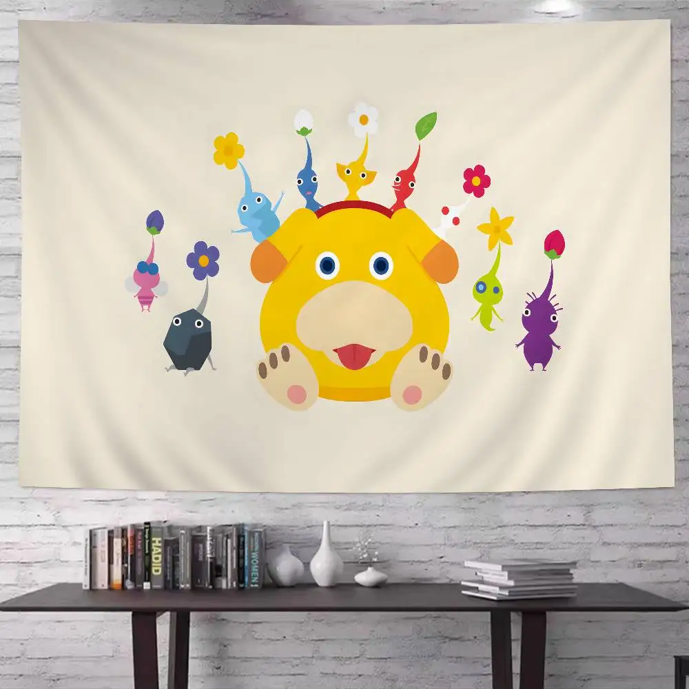 Game P-PIKMINS Tapestry Art Printing Japanese Wall Tapestry Anime Wall Hanging Home Decor