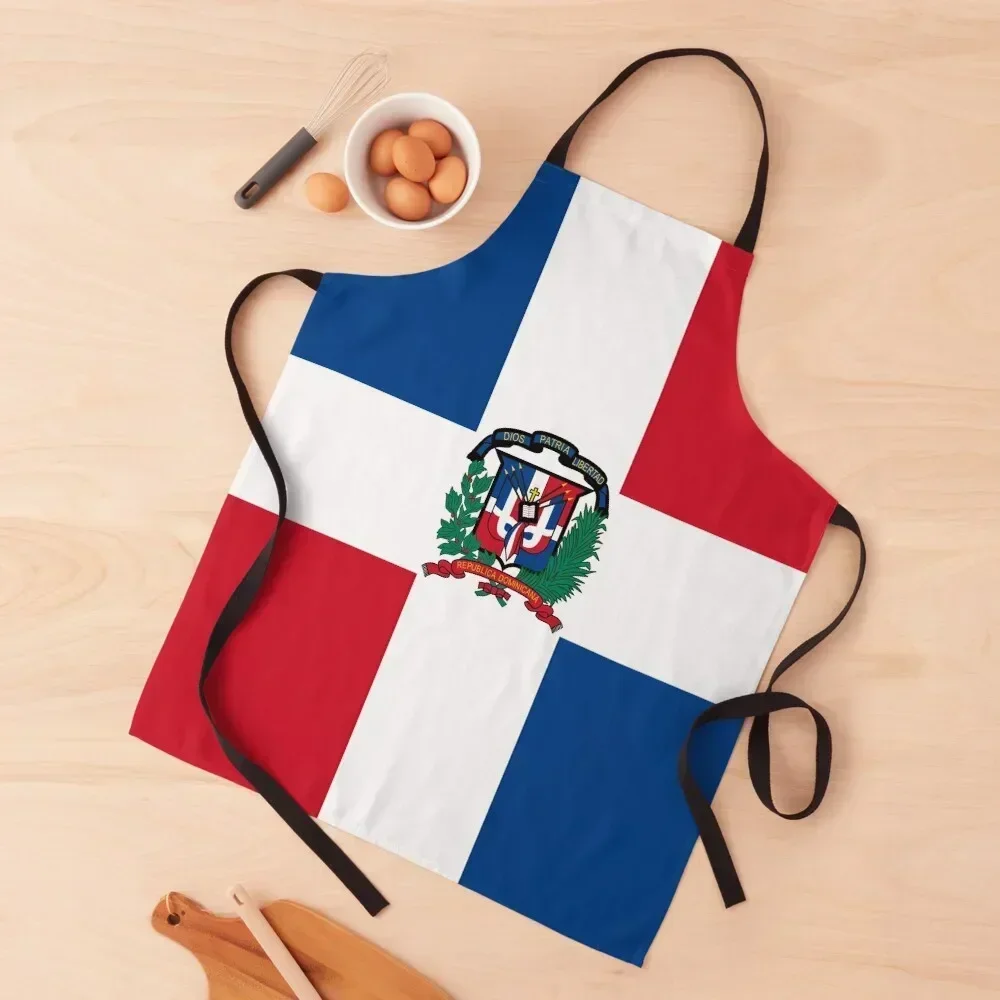 

Flag of the Dominican Republic Apron Trim Cloth For Man Haircut waiter Kitchen Tools Apron