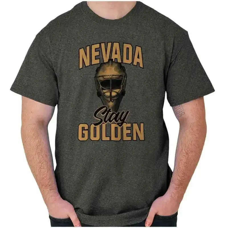 State of Nevada Stay Golden Hockey Womens or Mens Crewneck T Shirt Tee