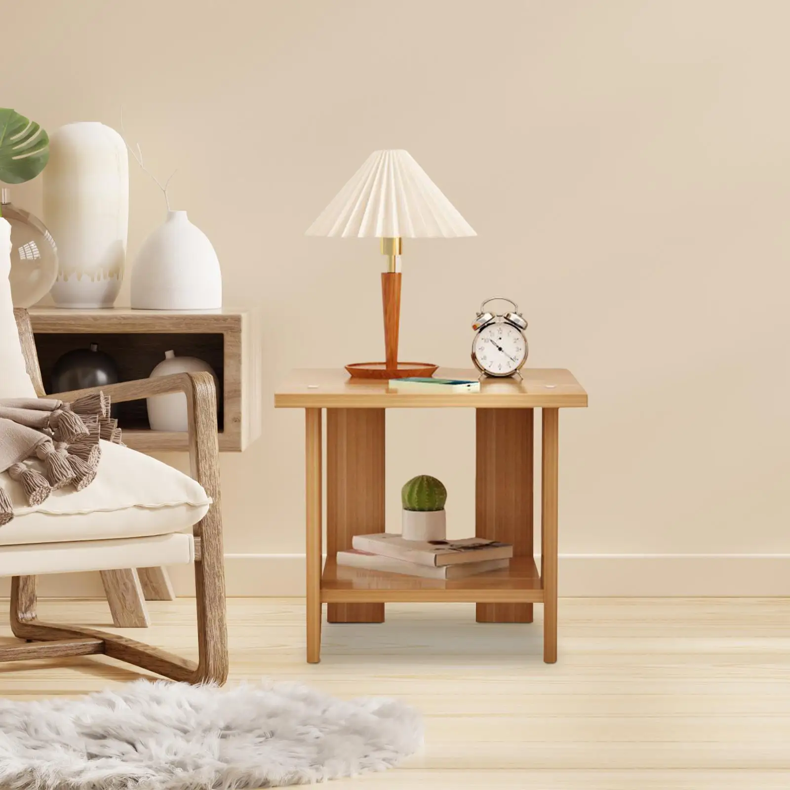 Density Board Coffee Table Narrow Night Table Luxury Design Side Table for Living Room and Office