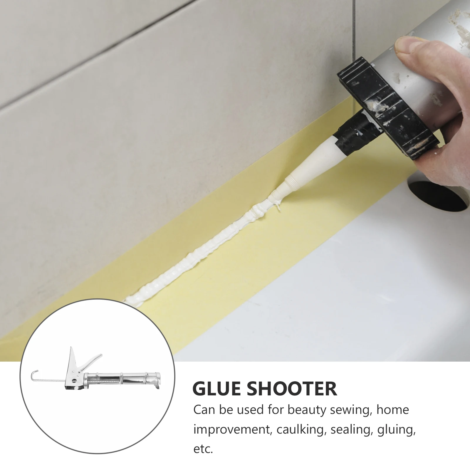 Ferramenta de calafetagem de cola resistente, cartucho selante, dispensador de calafetagem elétrica, alça durável, design anti-gotejamento para casa