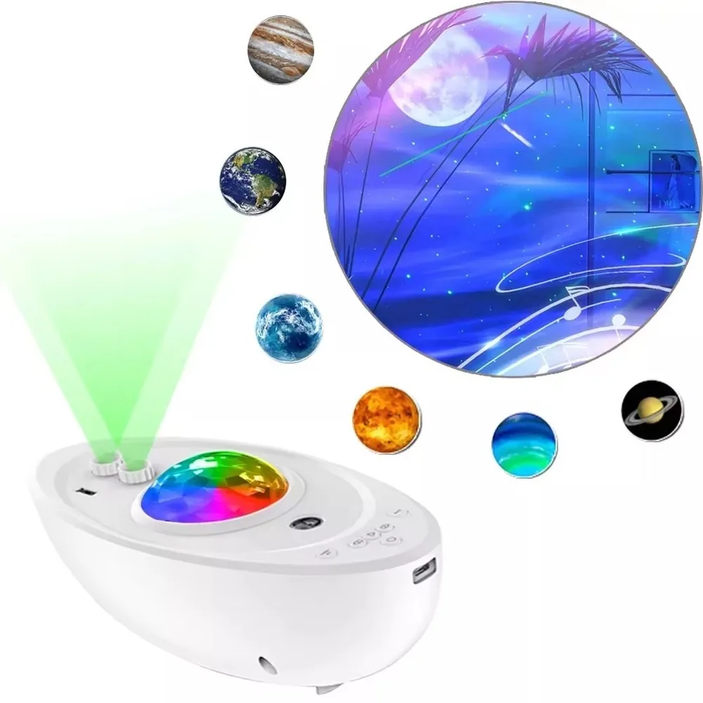 Starry Sky Projector Aurora Night Light with Music Speaker for Galaxy Projector for Bedroom Decor Kids Gift
