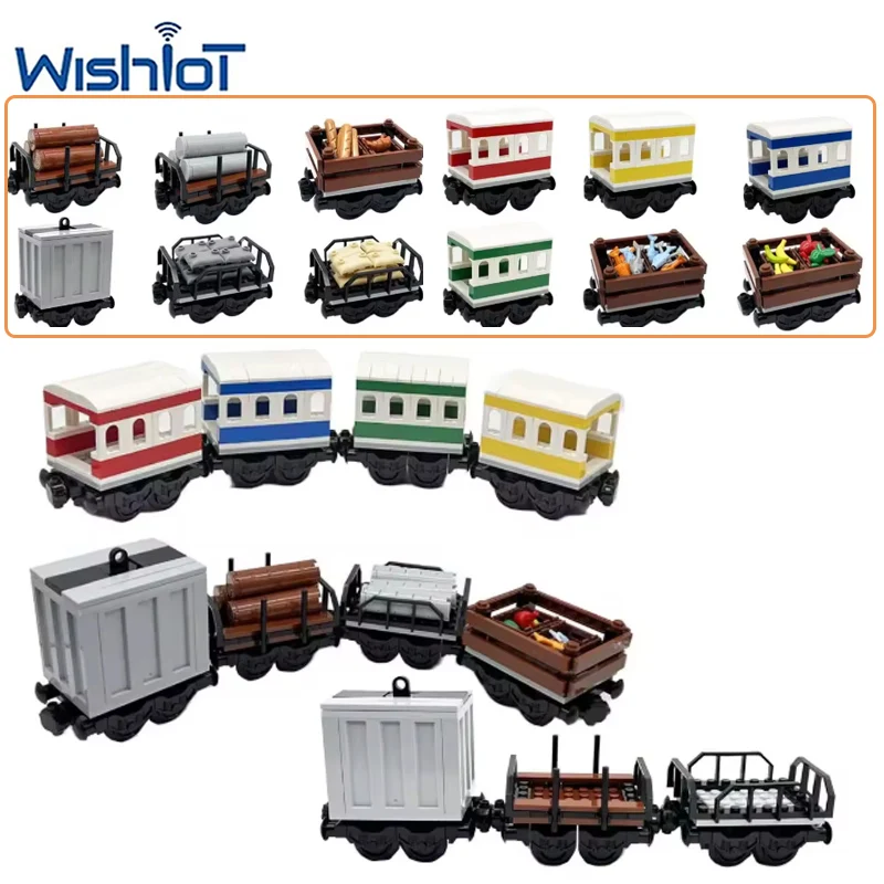 

Railway Track Series Magnetic Connection Train Carriage Model Building Blocks Assembly Education MOC Small Bricks Boys DIY Gifts