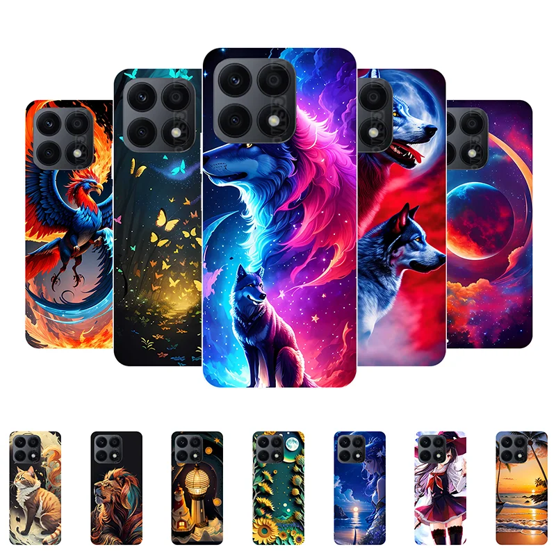 For Honor X8A Case Honor X8A 4G Cover Silicone Wolf Animal Soft Back Cover for HonorX8A X 8A CRT-LX1 Phone Case