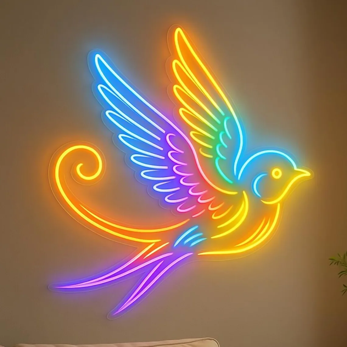 

Swallow Neon Sign Colorful Bird Art Neon Home Office Art Wall Decor Animal Sign Bedroom Shop Decor