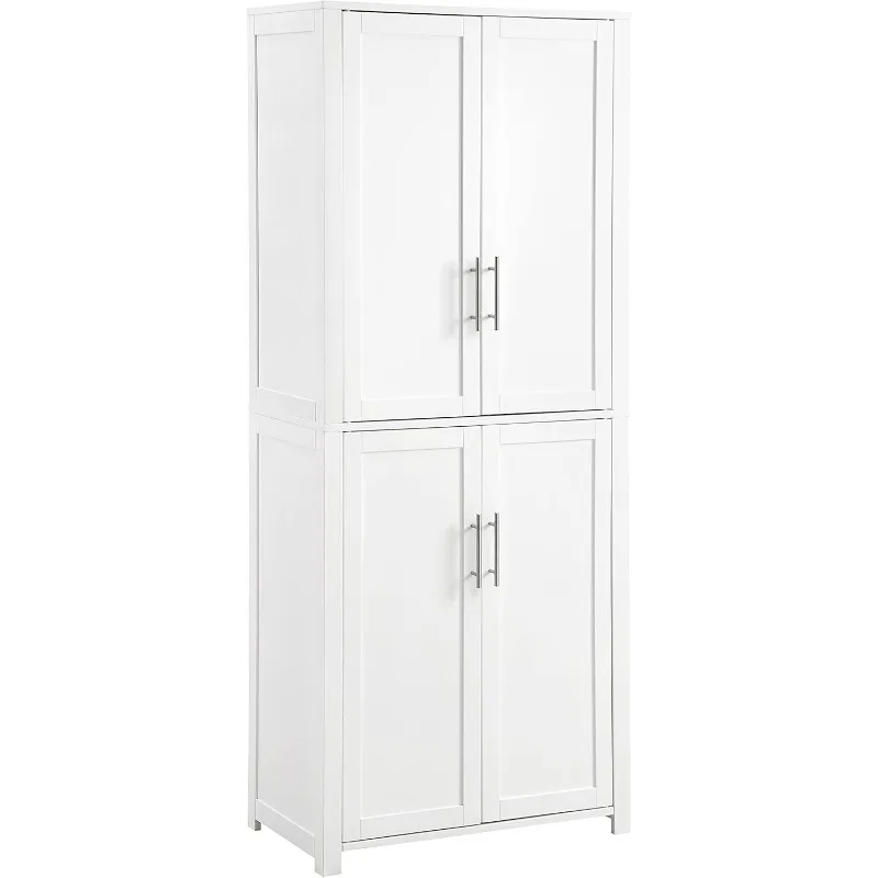 Savannah Tall Pantry Storage Cabinet with Shelves, Kitchen, Dining, or Laundry Room, White