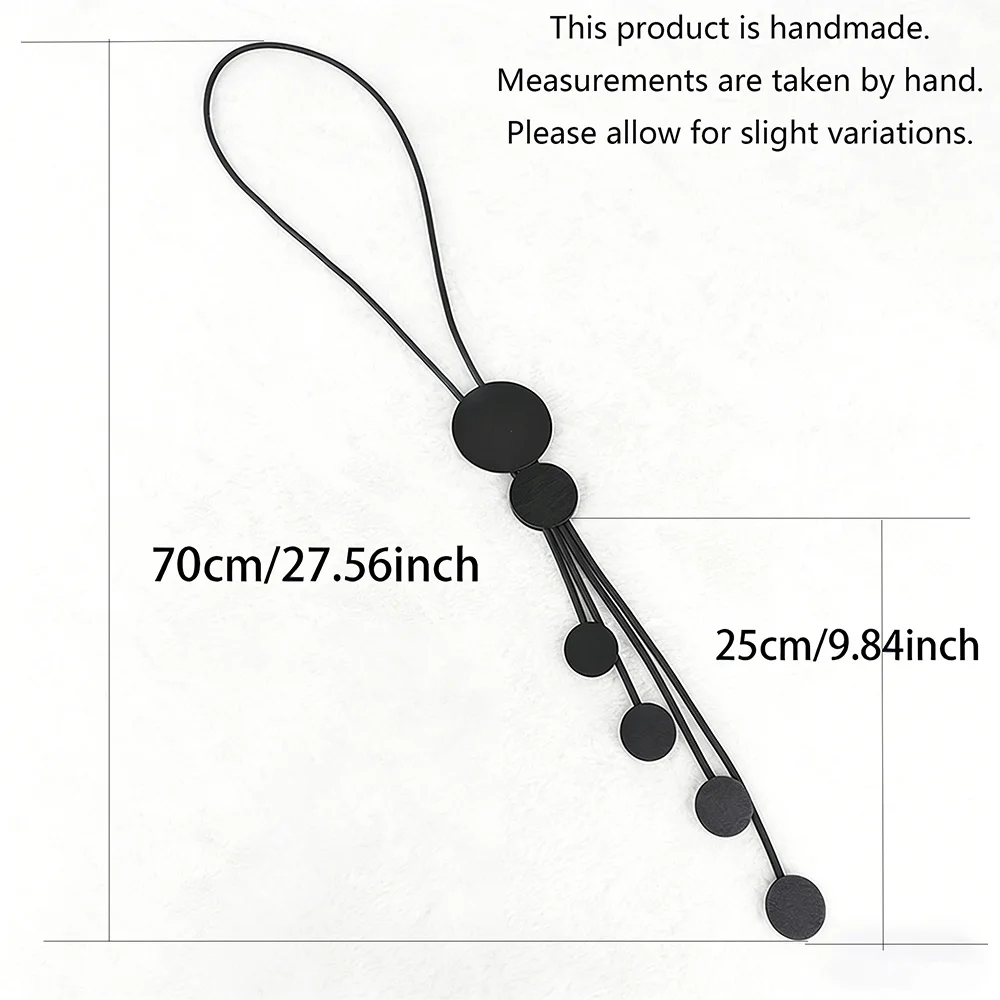 UKEBAY Lange Geometrische Statement-Kreis-Anhänger-Halskette Moderner Minimalistischer Boho-Schmuck für Frauen Leichte Mode-Halskette – Detail 9