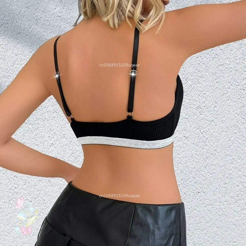 حمالات صدر نسائية مثيرة بزر أمامي متقاطع من الخلف ملابس داخلية لامعة تسمح بالتهوية حمالة صدر مضلعة ملابس داخلية للسيدات 2025 #4