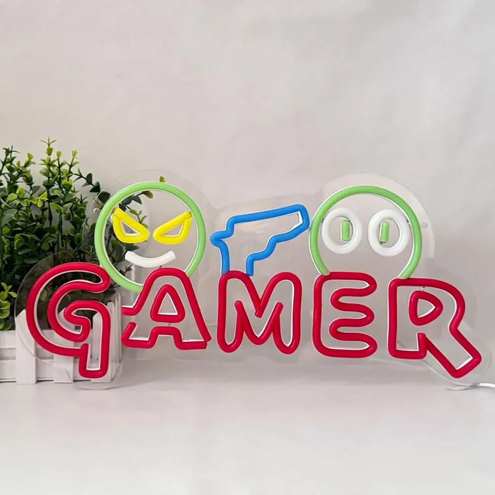 Gamer Neon Sign LED Wall Light Customizable Colorful Gaming Neon Lamp for Game Room Setup Man Cave Gaming Zone Bedroom Decor view 5