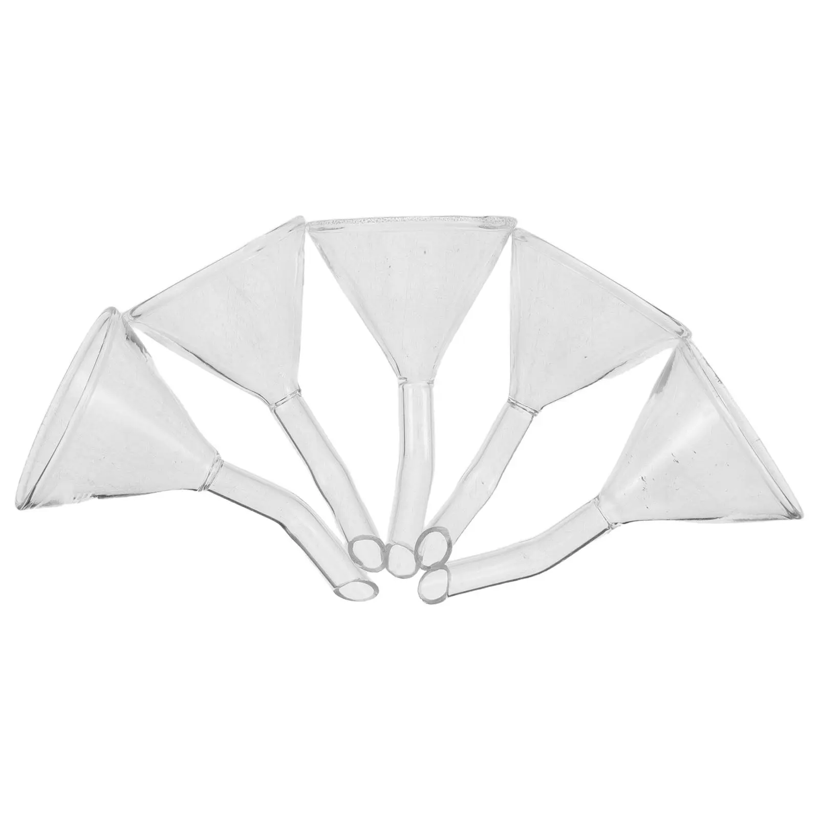 

Набор из 5 прозрачных стеклянных воронок для масляных ламп с широким горлышком, предотвращающих проливание, для точного заливания масла в фонари, инструмент для заправки