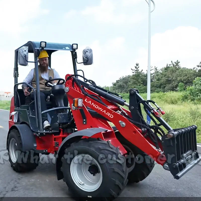 

LANDWARD Компактный дизельный погрузчик, колесный мини-погрузчик Euro 5, многофункциональный компактный погрузчик Kubota, экскаватор, настройка оборудования