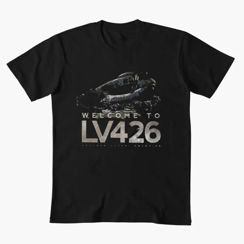

Aliens Welcome To LV426 Derelict Sic fi Alien gift T Shirt Weyland Yutani Nostromo Graphic clothes All size Tops S-6XL