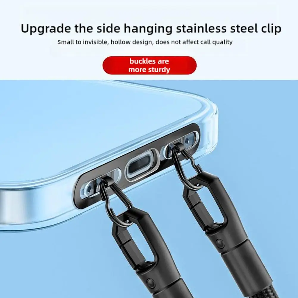 金属超薄型 0.4 ミリメートル携帯電話ストラップガスケット固定紛失防止バックルぶら下げピースダブルロープぶら下げ中空側 S2J2