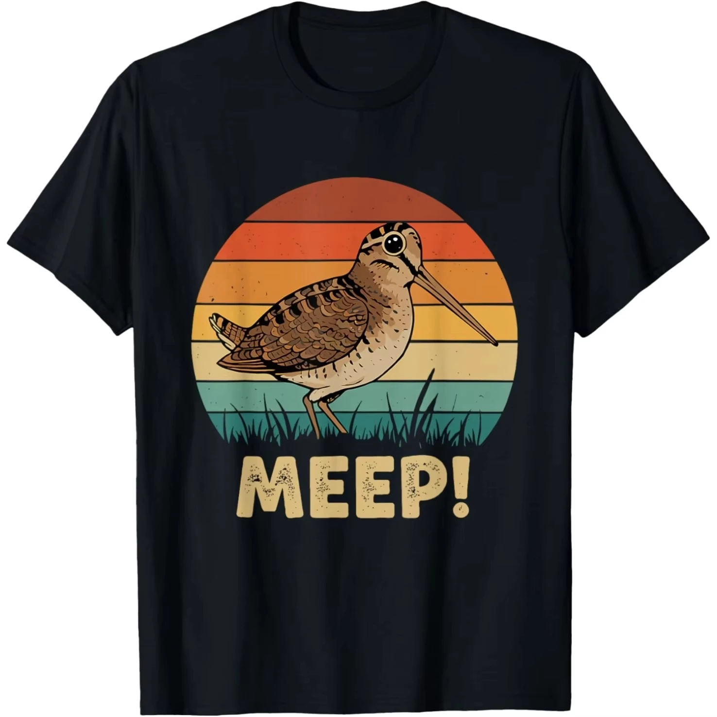 Funny Bird American Woodcocks Meep T Shirts Men Women Pure Cotton Humor Streetwear Tee Shirt Short Sleeve Unisex Loose Clothing