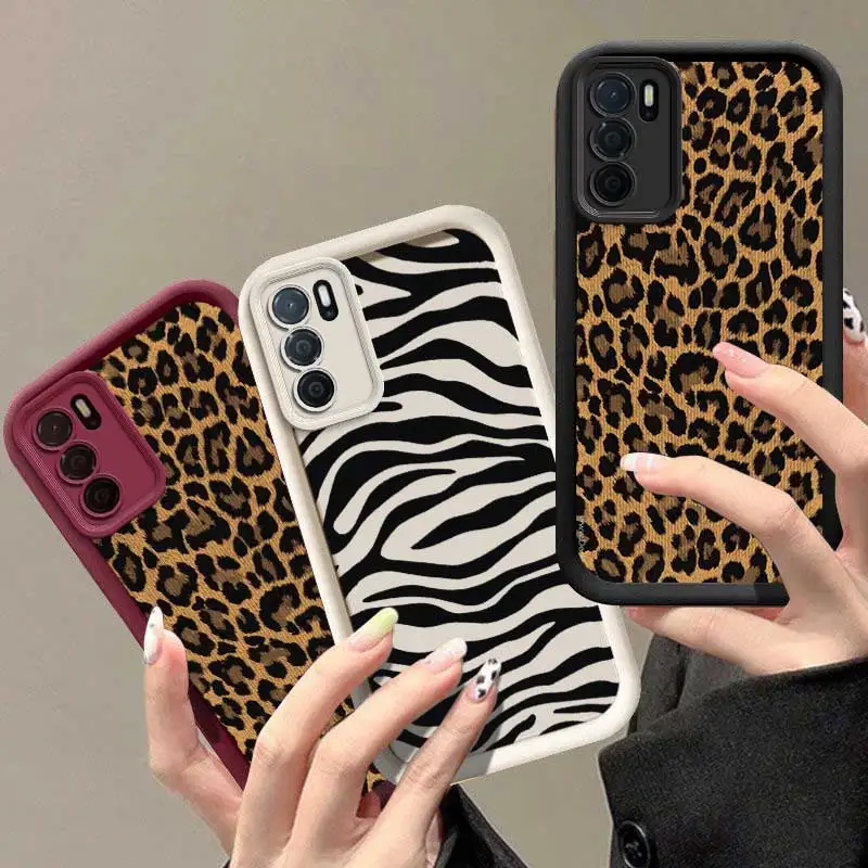 A54S Leopard Elegance Sky Eye Ladder Phone Case For OPPO A54 A52 A38 A36 A35 A33 A32 A31 A18 A17 A16 A15 A12 A9 A8 A5S A1 Cover