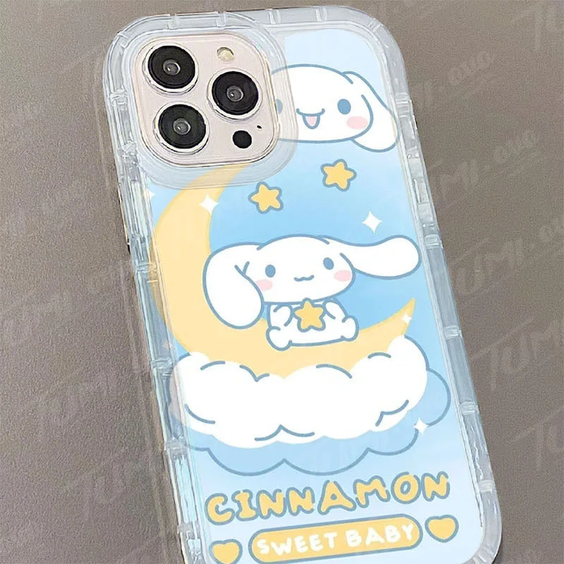 Silikonowe etui na telefon do iPhone\'a 15 14 13 12 11 Pro XR XR XS X 8 7 6S Plus SE 2020 przezroczysta tylna obudowa Sanrio Hello Kitty Pochacco