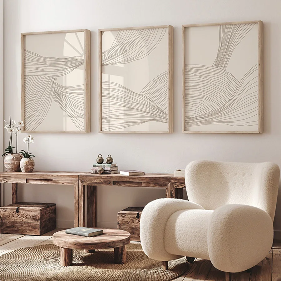 Abstract Beige Tan Neutral Wall Art Luxury Art Prints Posters Simple Nordic Canvas Painting Wall Paintings Interior Home Decor