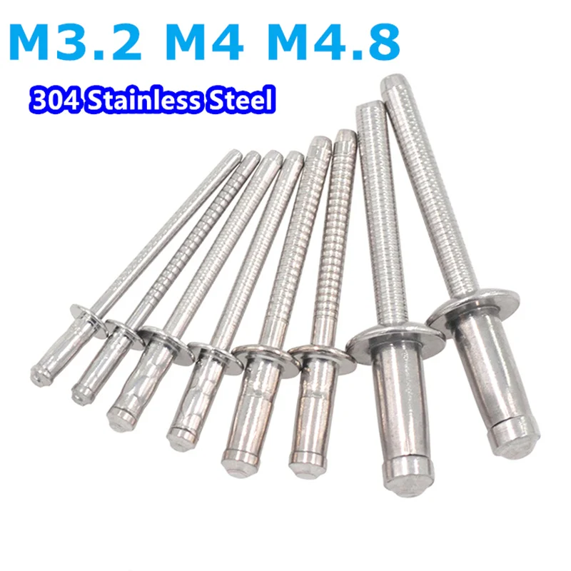 M3.2 M4 M4.8 High Strength Stainless Steel Blind Rivet Breakstem Fasteners With Excellent Bulbing Tail Formation