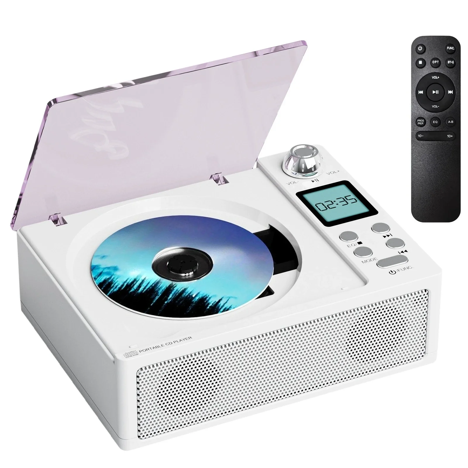 New Bluetooth portable CD player, dual speakers, Hifi sound quality, support USB/TF card/FM