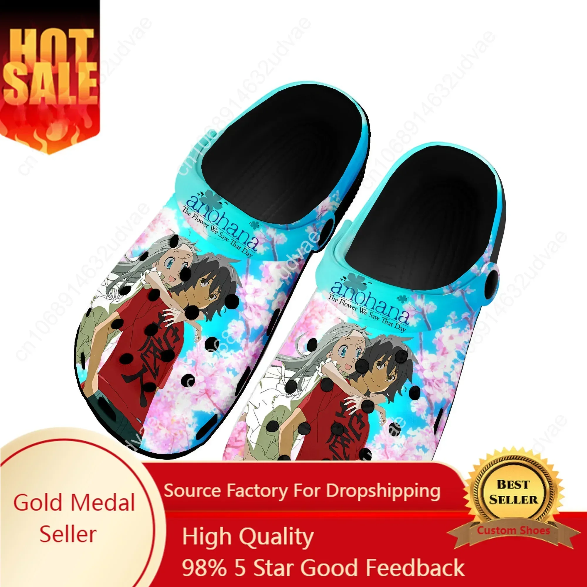 

AnoHana The Flower We Saw That Day Home Clogs Custom Water Shoes Mens Womens Teenager Shoe Garden Clog Beach Hole Slippers