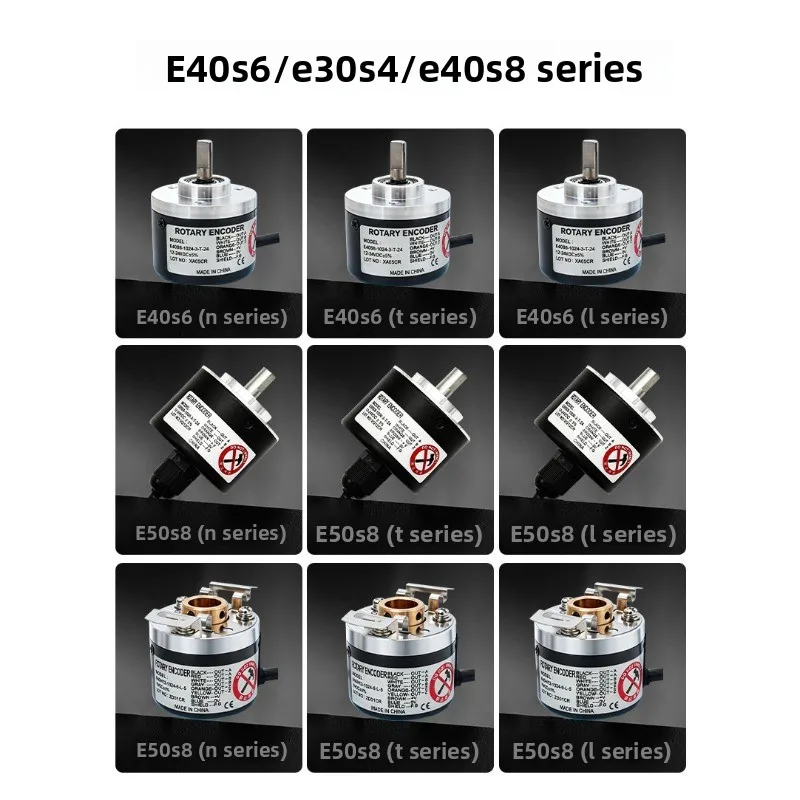 Incremental Rotary Encoder E40S6/E50S8/E40H6 Series, 1000PPR 12-24V DC Solid/Hollow Shaft Encoder for Industrial Automation