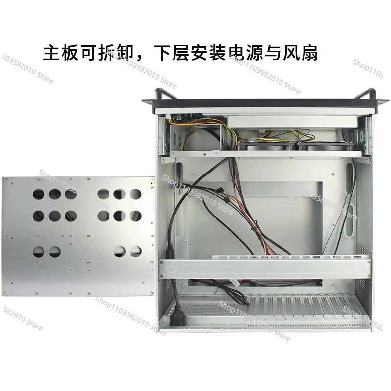 Touch screen 6U chassis with display keyboard integrated workstation digital IP network broadcast server chassis