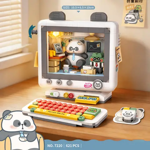 LOZ Retro Electronics & Toys Series, Toaster Computer with Lights Building Blocks Set, Desktop Toys, Ornament, Birthday Gift
