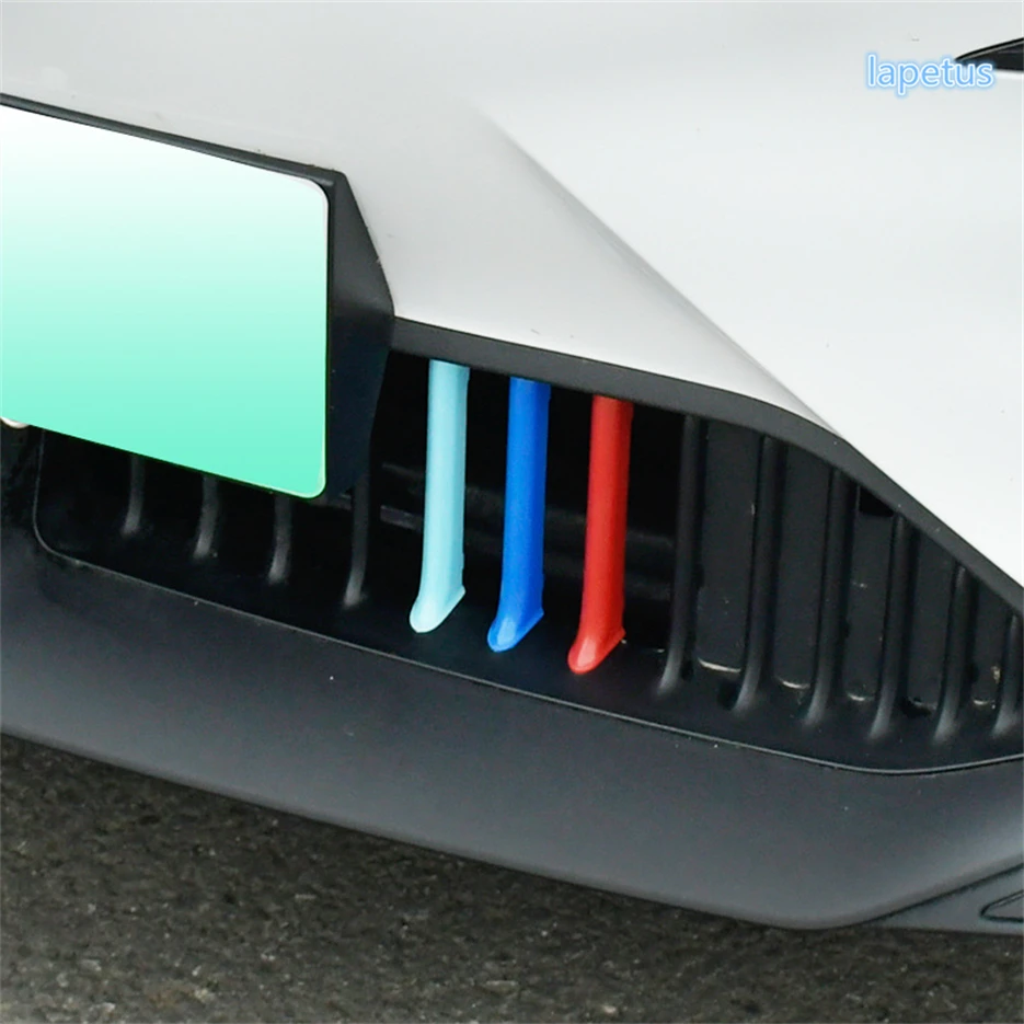 

Передняя решетка под центральным бампером, трехцветная решетка, сетчатая декоративная полоска, накладка, подходит для MG 4 EV 2023 2024, автомобильные аксессуары