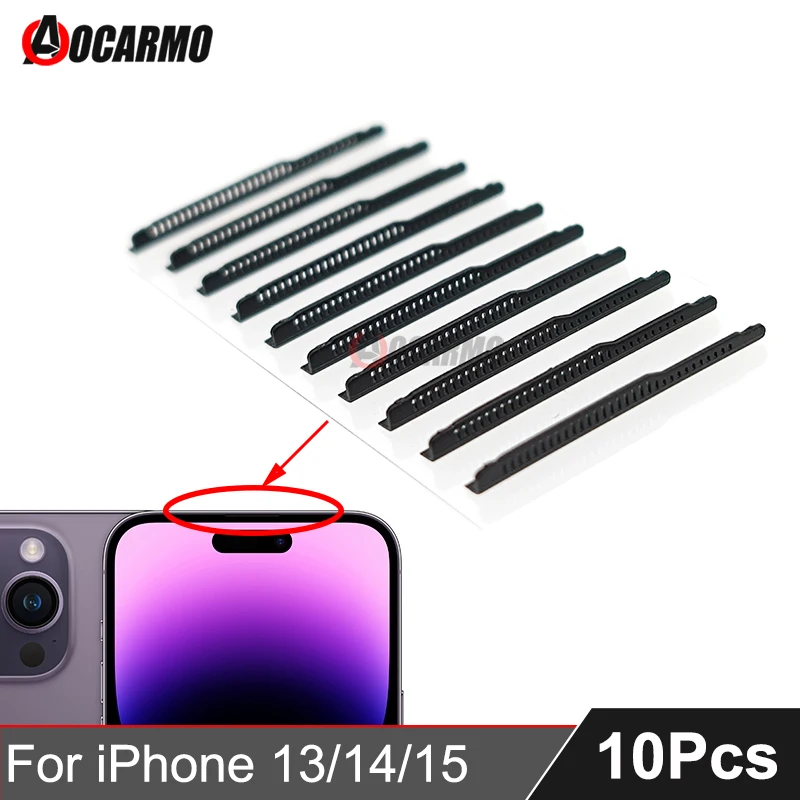 10Pcs/Lot For iPhone 13 14 15 Pro Max Plus Top Earpiece Ear Speaker Dust Filter Metal Mesh Net Replacement Parts