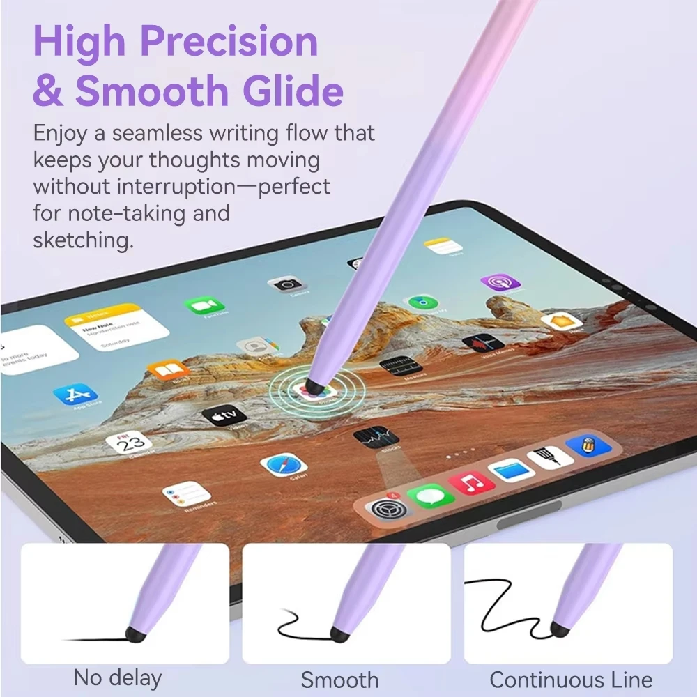 Touch Pen For Tablet Universal Pencil Capacitive Stylus Double Dual Silicone Head For iPad Android Smart Phone