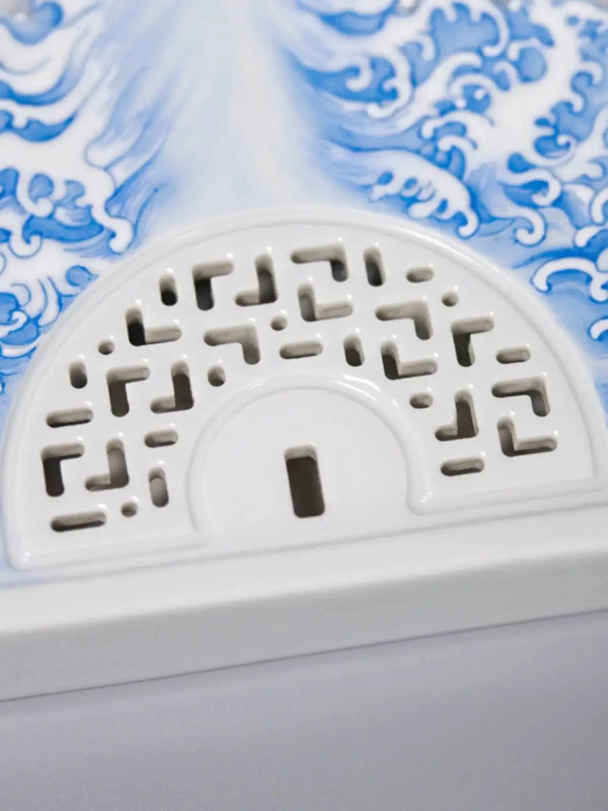 Holy Mountain Handmade Pastel Ink Dragon Water-Absorbent Ceramic Jingdezhen Hand-Painted Large Tea Tray