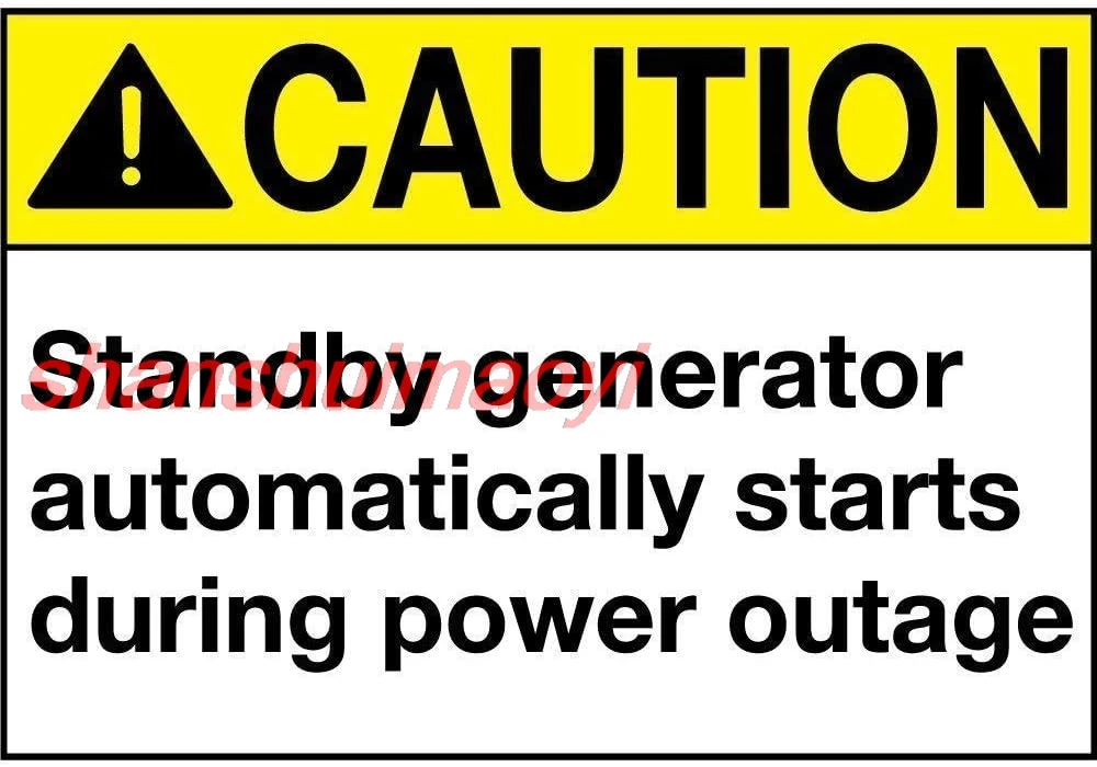 Lilyanaen New Metal Sign Aluminum Sign Caution Standby Generator Starts During Power Outage for Outdoor & Indoor 12" KYH