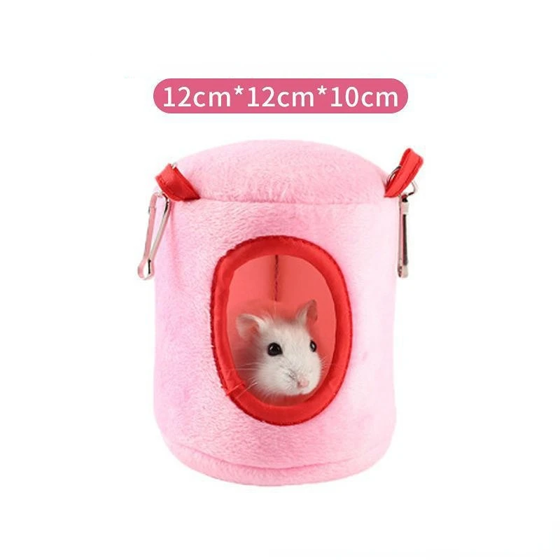 Hamster Soft Warm Bed Rat Hammock Pig Squirrel Winter Pet Toy Hamster Cage House Hanging Nest+Mat House Bed Animal Mice Rat Nest