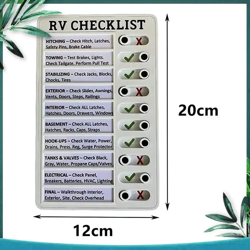 YSS-3X RV Checklist Memo Plastic Board, Detachable And Reusable Creative Memo Checklist For Check Items And Form