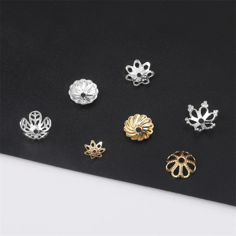 New 10pcs 6-8mm Copper Flower Torus Shape Bead Caps Jewelry Findings Spacer Beads for DIY Jewelry Making Charm Earring Bracelet