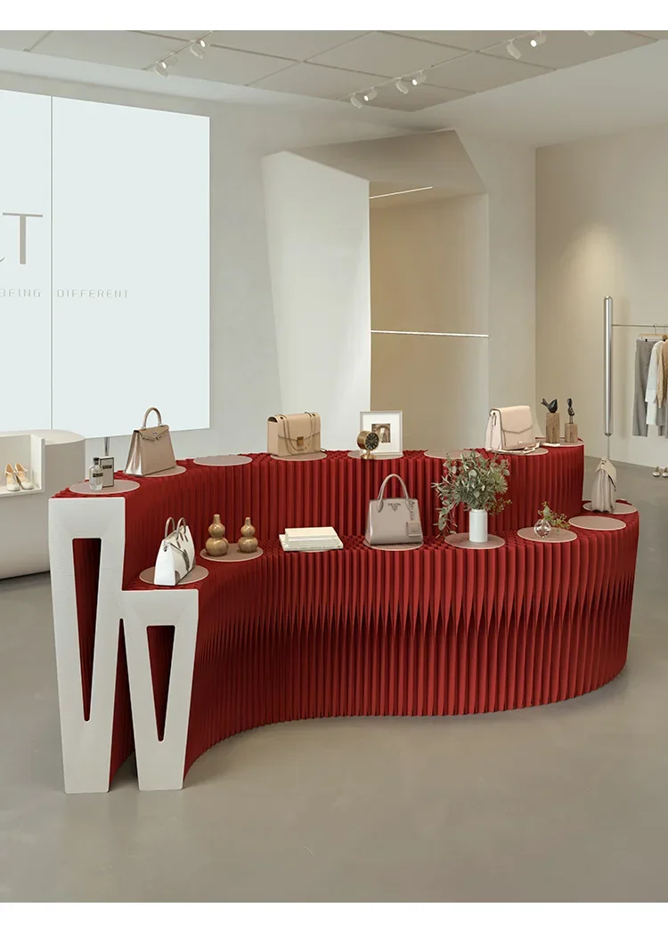Multi-Layer Folding Paper Shelf Display Cabinet Jewelry Model Products Sample Taichung Island Offline Physical Sample