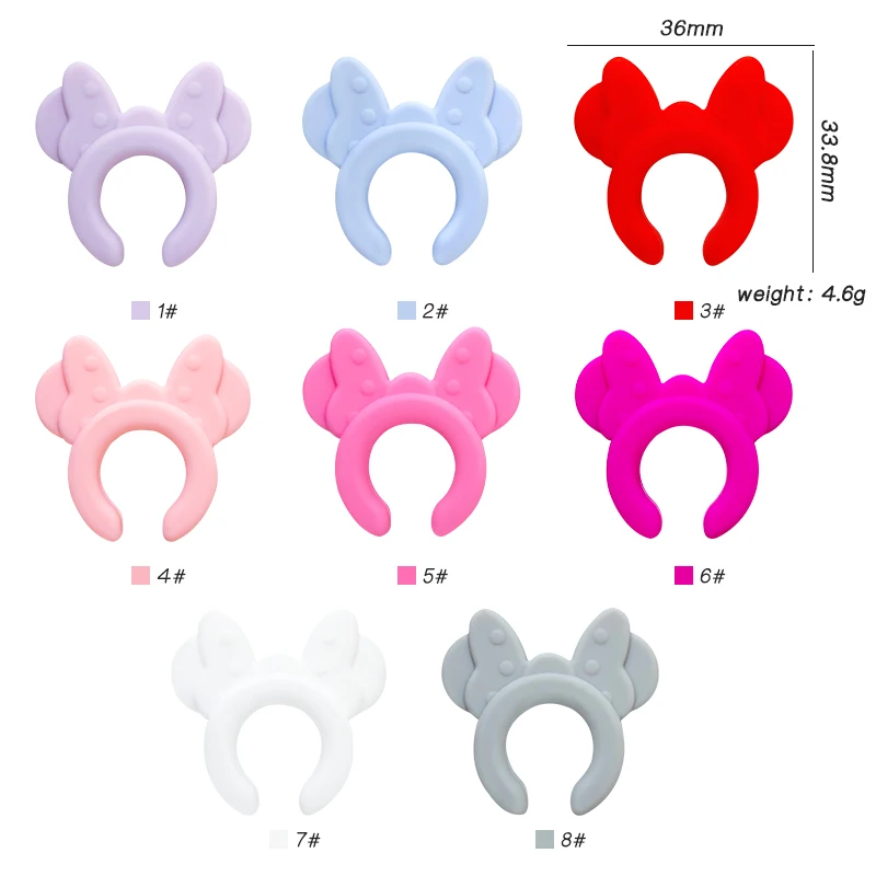 20pcs New Focal Silicone Beads BPA Free Minnie Semi-circular Baby Chew Teething Toy DIY Beaded Pen Jewely Making Accessories